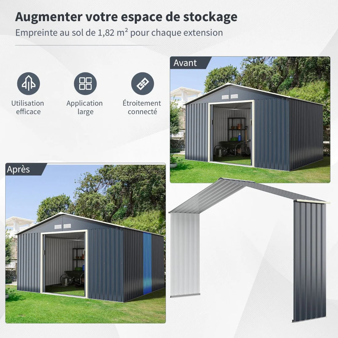 Abri de Jardin Métal 10,85 m²
