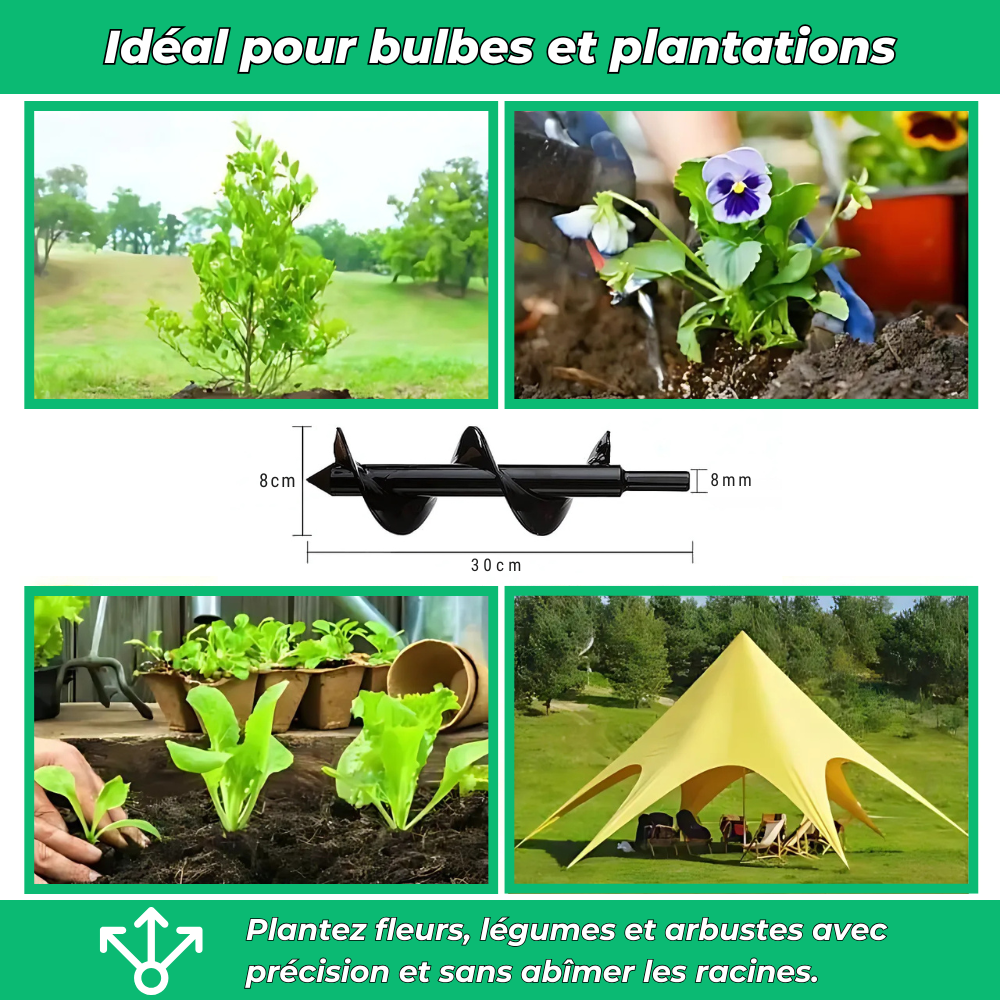Foret de Terre pour Perceuse – Plantation Rapide et Facile pour Jardinage Efficace
