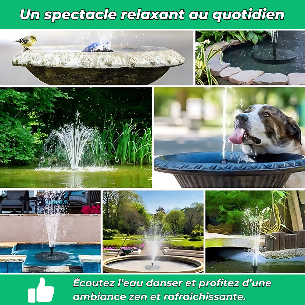 Mini Fontaine Solaire Autonome – Embellit et Dynamise Votre Jardin en un Instant