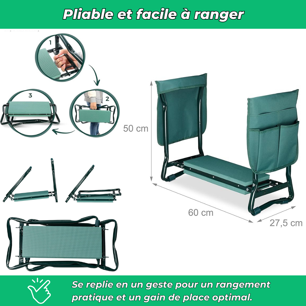 Banc de Jardinage – Travaillez Sans Douleur et Profitez Sans Effort pour Vos Activités de Jardinage